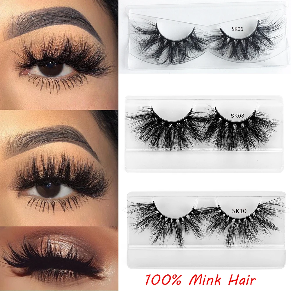 maquiagem long 25mm lashes 3D Mink Eyelashes Natural Makeup False Lashes Criss-cross Wispies Fluffy Eyelashes Extension