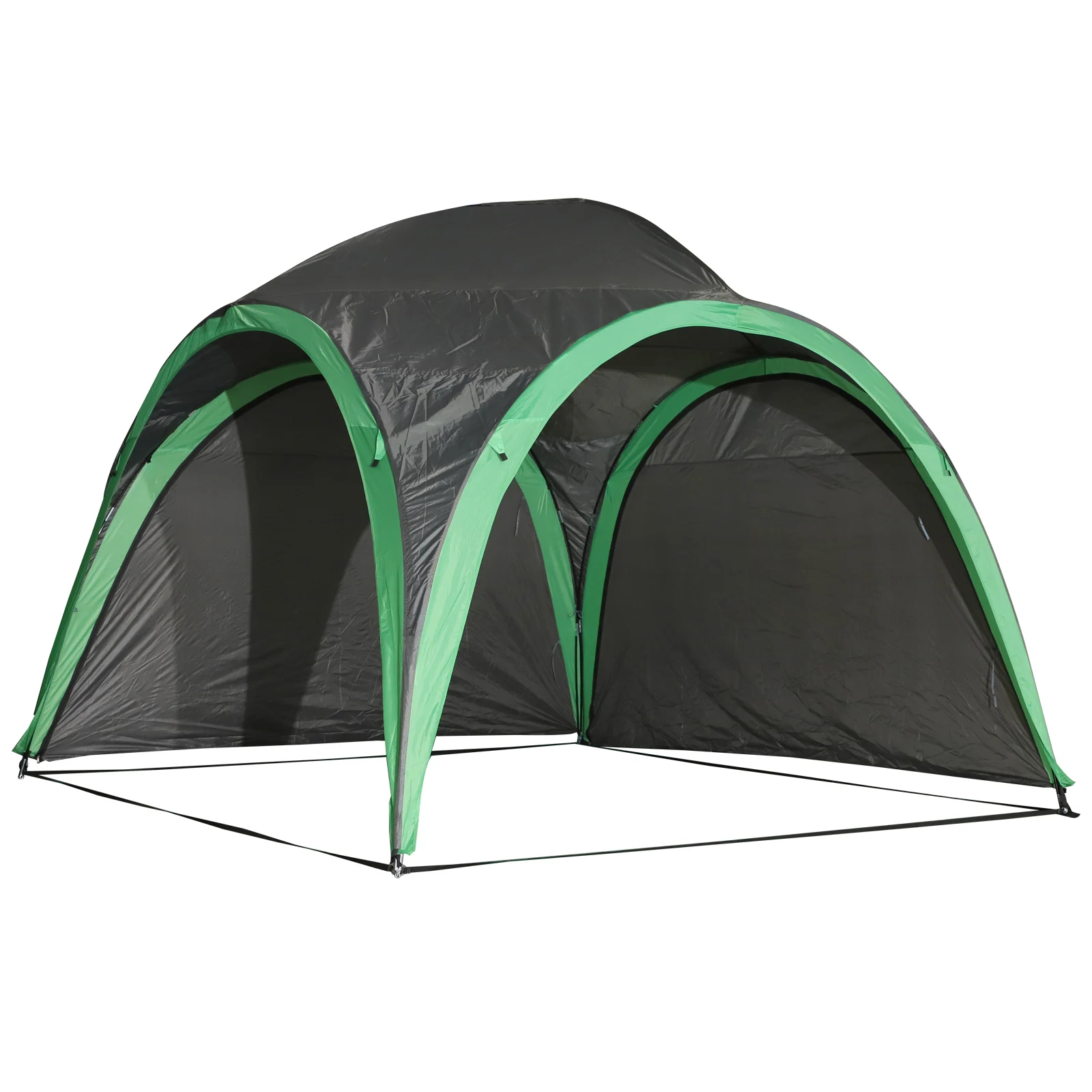 Outsunny Tent Voor 6 Mensen Met Pallets Snaren En 4 Poorten Van Polyester Strandtas 330X330X255 cm Groen Outsunny Tent Voor 6 Mensen Met Pallets Snaren En 4 Poorten Van Polyester Strandtas 330X330X255 cm Groen