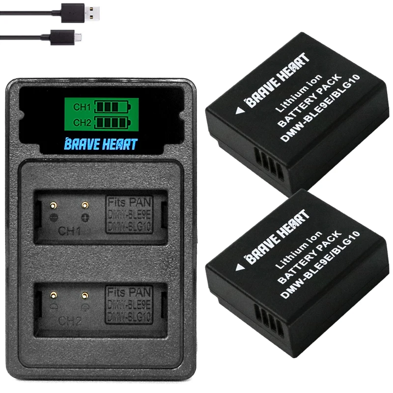 Caricabatterie Rapido USB Batmax Per Panasonic DMW-BLG10, BLE9. Doppia Slot Con Display LED Per Fotocamere Lumix. - 5