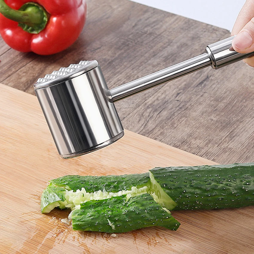 Зубчатый молоток из нержавеющей стали для мяса, двойной кухонный молоток для заземления и Tenderizing стейк из свинины говядины