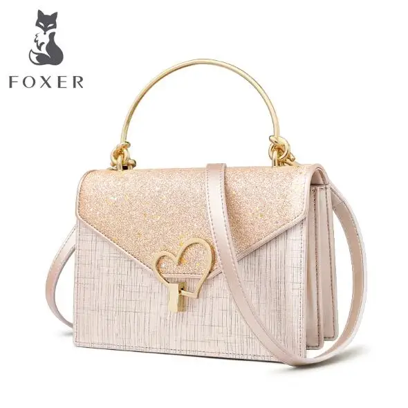 FOXER из воловьей кожи, блестящие роскошные сумки высшего качества, женская сумка, стильные сумки-мессенджеры, вечерняя сумка, подарок на день Святого Валентина