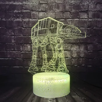 

3D Optical Star Wars LED Night LightImperial Walker Juguetes Illusion Flashing Touch Desk lamp ATAT Figma Model Toys Kid Toy