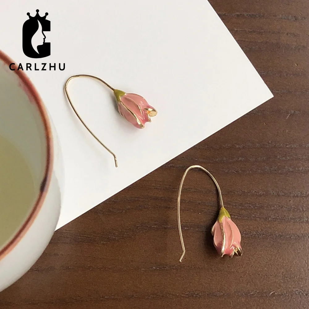 2019 модные креативные милые серьги-подвески с ушками в виде цветка розы для женщин