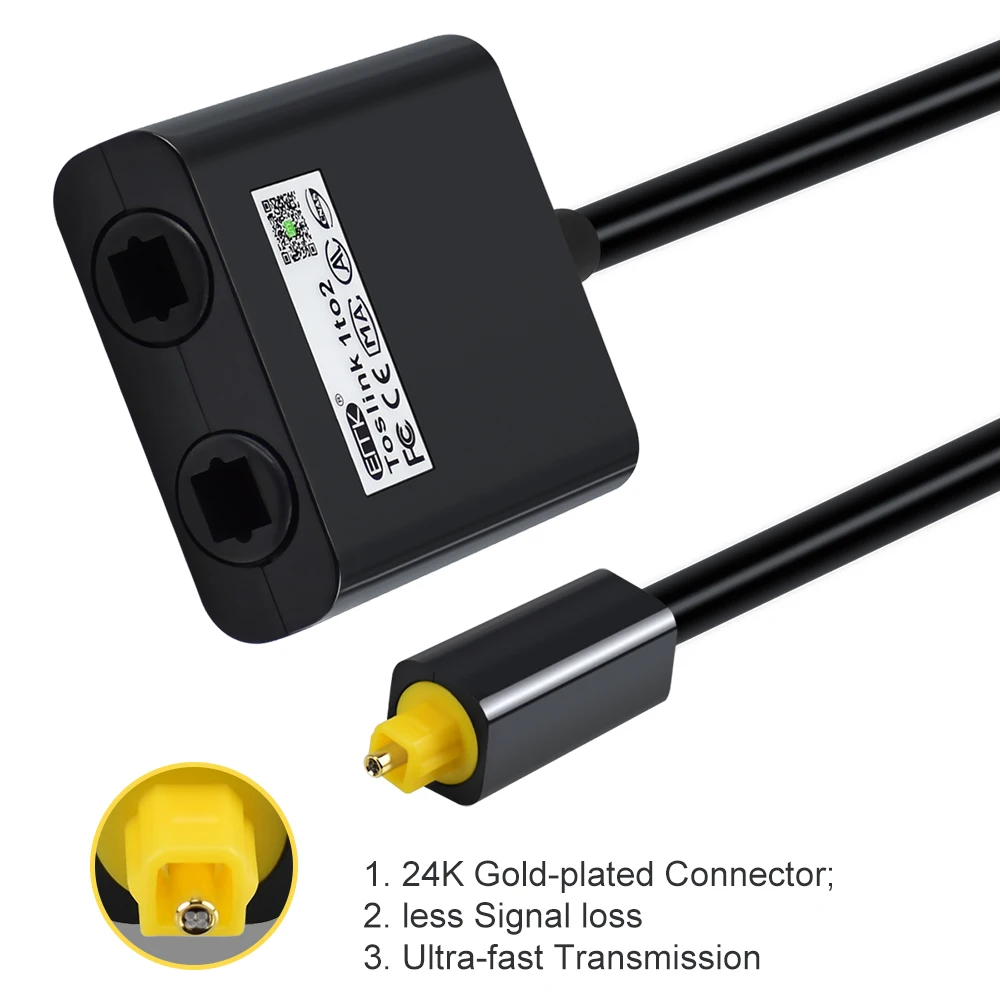 Actieve optische splitter (2-weg toslink splitter) - multimedia-accessoires kopen? | Korting tot 28