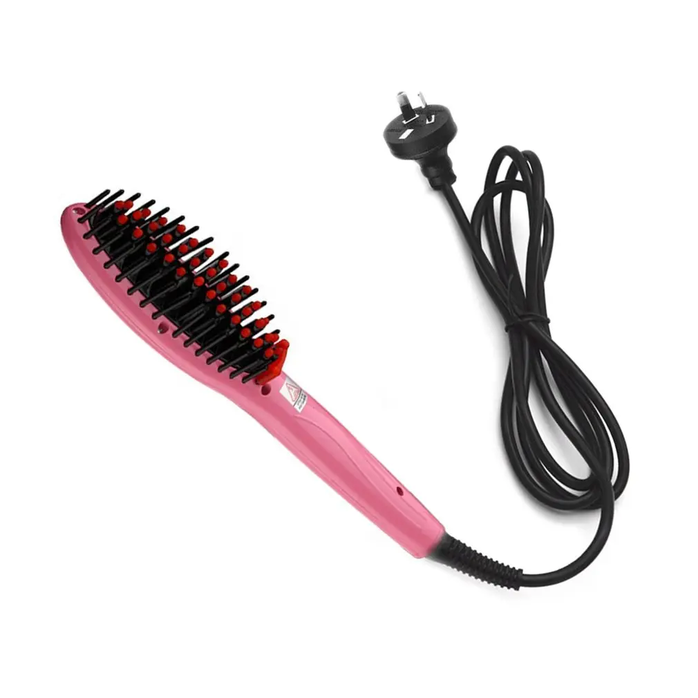 AU Plug Pink Щетка для волос, быстрый выпрямитель для волос, расческа для волос, электрическая расческа, расческа, Утюги, авто прямые расчески для волос, щетка, подарки - Цвет: AU Plug Pink