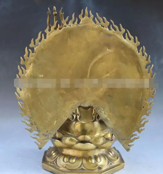 YM 307 1" Китайское бронзовое сиденье Lotus 1000 Arms Avalokiteshvara Kwan-yin статуя Гуаньинь