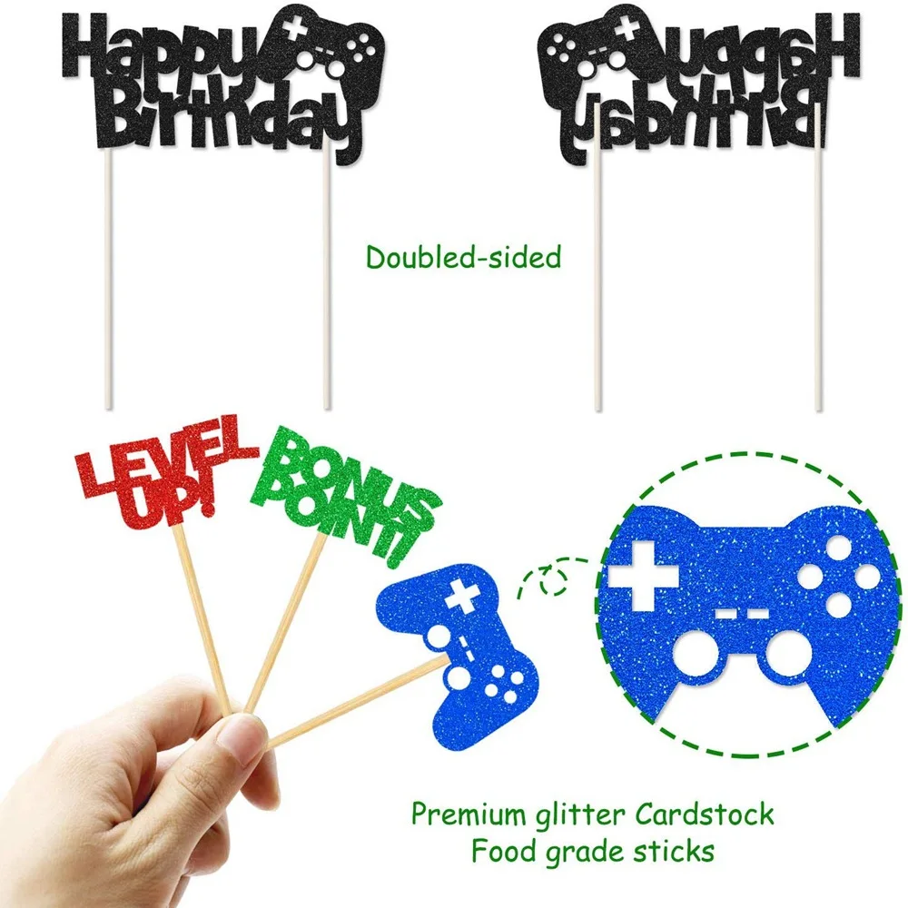 ビデオゲームのコントロール,25個,カップケーキルーパー,誕生日パーティーの装飾用品,インターネットコントローラー,子供向けギフト