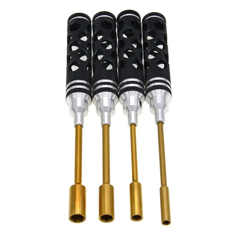 

4pcs/set Hollow Handle 4.0 5.5 7.0 8.0mm Hex Screwdriver Repair Tools for RC Helicopter Drone Aircraft Model