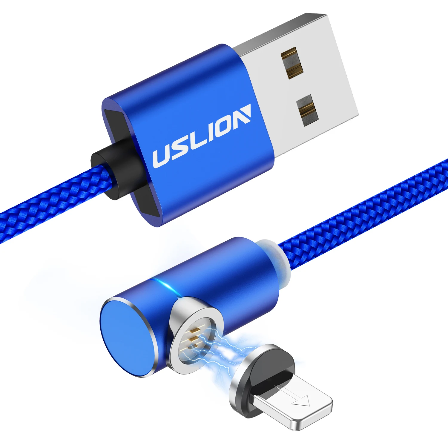 Синий USLION USB кабель магнитное зарядное устройство для samsung S9 Магнитный USB кабель для type C 3A кабель передачи данных для быстрой зарядки для Micro USB - Цвет: Синий