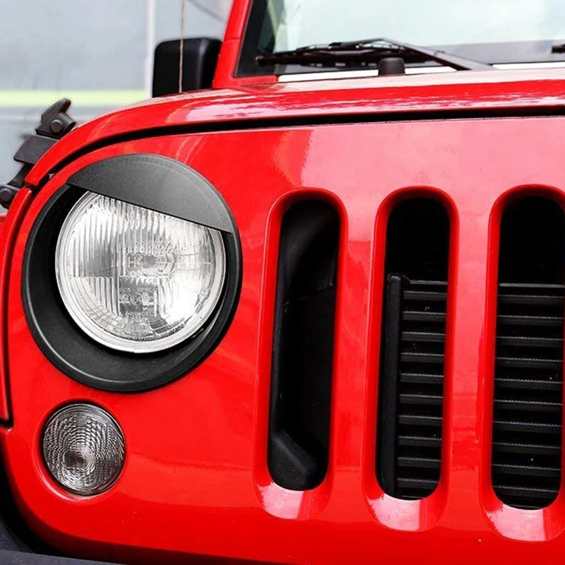 Передние вставки для радиаторной решетки обрамление фары Накладка для Jeep Wrangler JK JKU 2007- автомобильные аксессуары