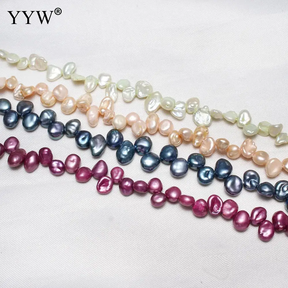 5-6mm  Mixed Colors Nuggets Loose Pearls Bead Cultured Baroque Freshwater Pearl Beads Nuggets 14.5 Inch Strand