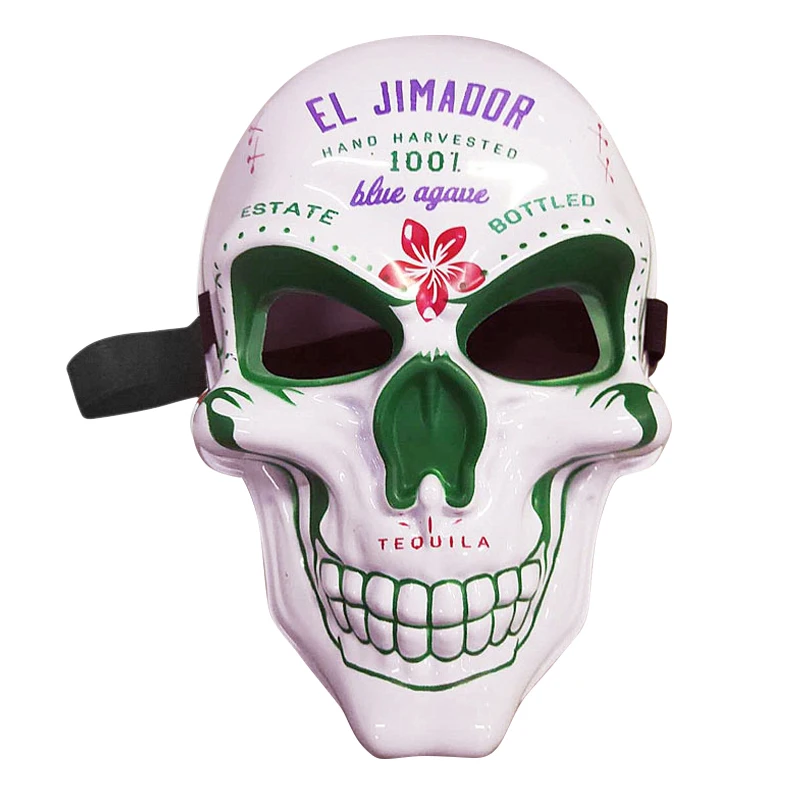 Хэллоуин ужас фестиваль маска призрак голова Маска холодный светильник наклейка "маска" Хэллоуин пугающая маска череп маски вечеринка Хэллоуин Декор - Цвет: C