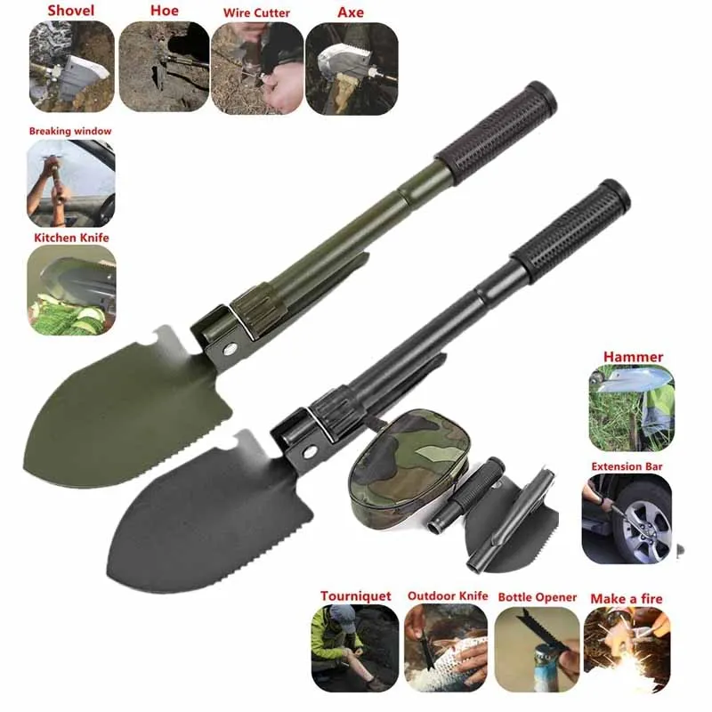 

Folding Shovel Camping Shovel Army Green Spade Foldable Mini Survival Tool Survival Hand Tools Gadget Hiking Military
