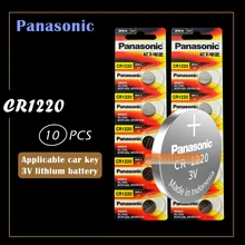 10 шт. Panasonic CR1220 кнопочные батарейки для монет CR1220 автомобильный пульт дистанционного управления электрическая сигнализация 3 в литиевая батарея