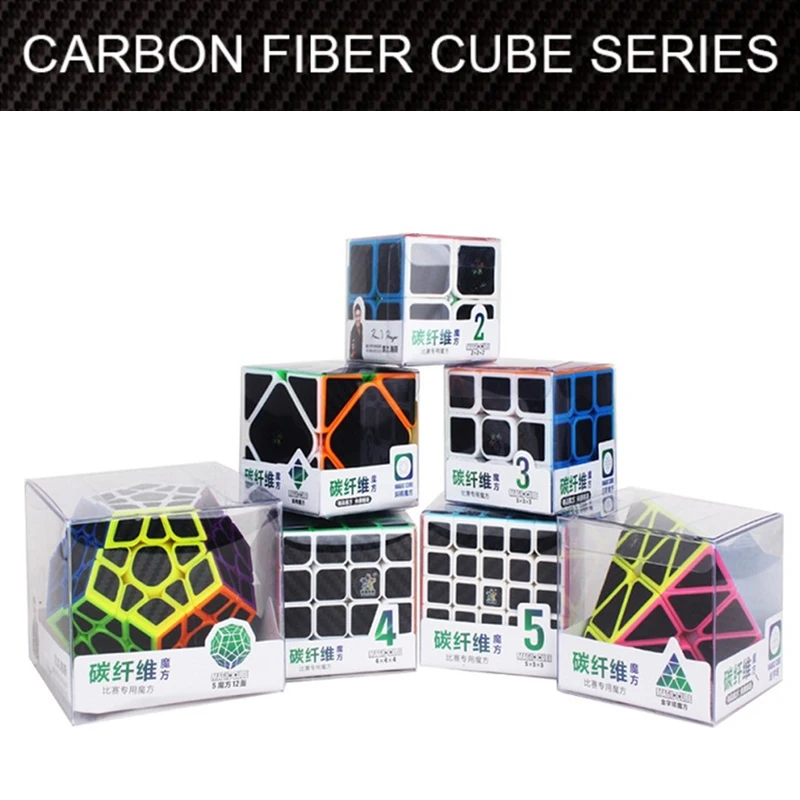 Наклейка из углеродного волокна YUXIN 2x2 3x3 4x4 5x5 Megaminx со скошенной пирамидой
