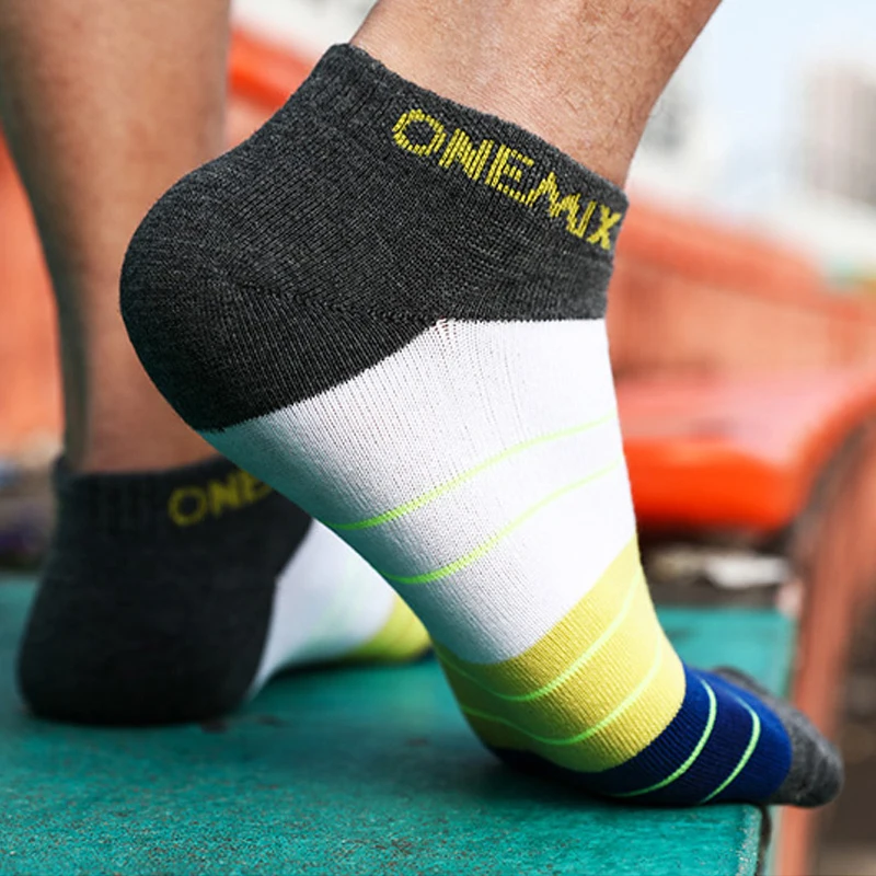 ONEMIX, мужские носки для бега, хлопковые носки, 10 пар, удобные, для улицы, для бега, ходьбы, носки-лодочки, разные цвета