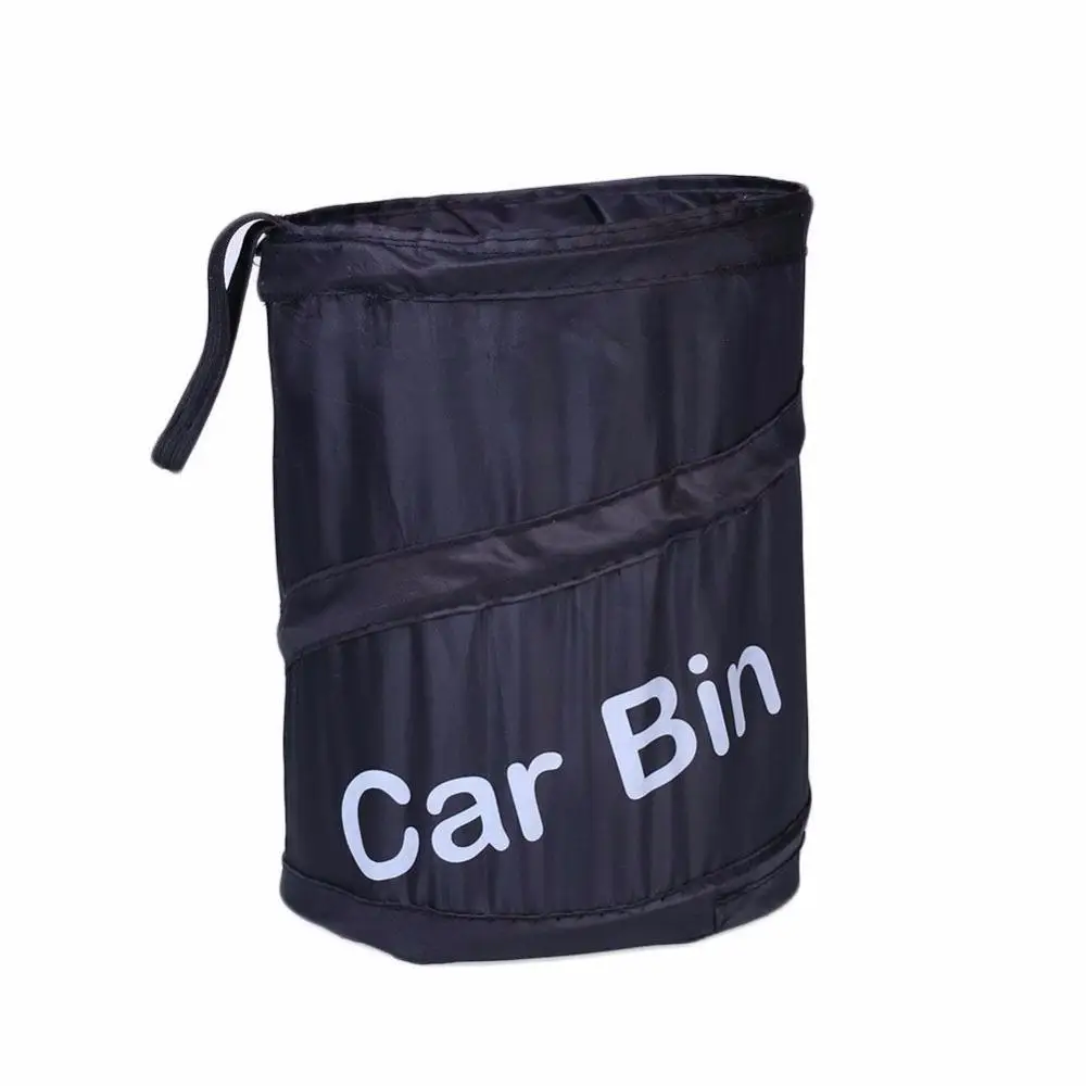 

Portable Car Interior Foldable Leakproof Dust Bin Storage Bucket Garbage Container Box Bag Black Universal Travel Car Trash/Bin