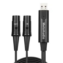 MeloAudio 2m 5PIN MIDI to USB Cable In-out Interface MIDI Controller Converter Adapter for Piano Keyboard Instrument to PC Mac