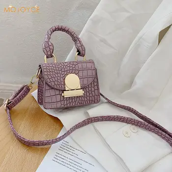 

Chic Portable Handle Purse Handbag Classic Texture Creative Design Portable PU Women Solid Mini Crossbody Tote Bag