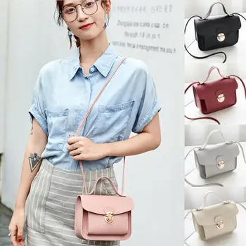 

Women Leather Bags Purse Small Women Bag Casual Candy Color Women Bag Party Lock Purse