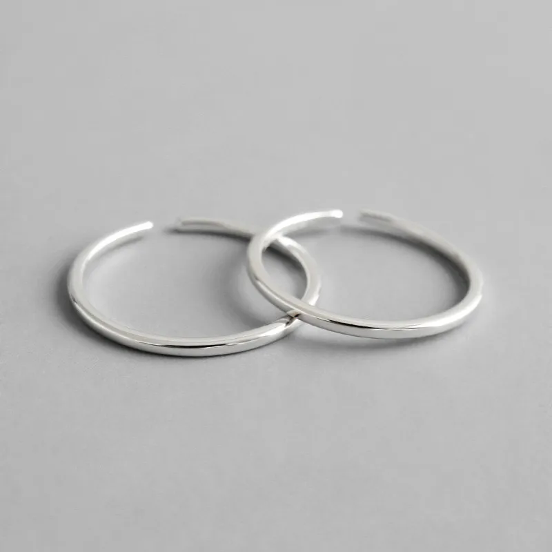 

EDS 925 Sterling Silver Rings Women Thin Rings 925 Silver Korean Simple Fashion Jewelry Wedding Rings Adjustable Women Ring