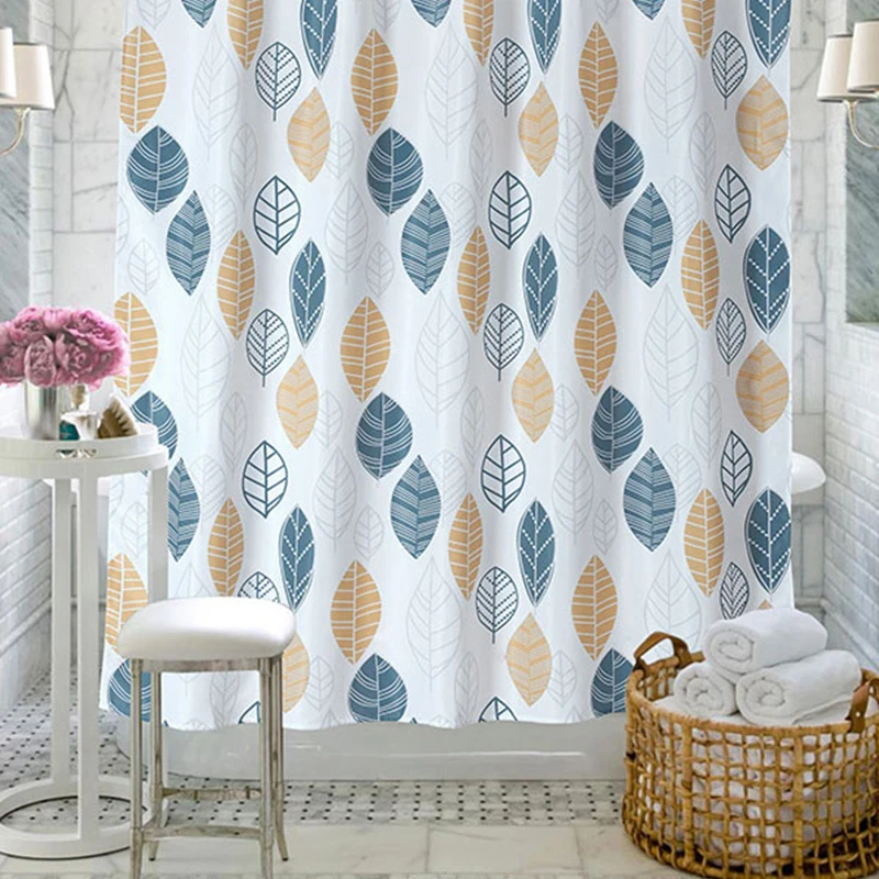 

Withme Shower Curtain Bathroom curtain Fabric shower curtain 12 hooks Waterproof Bathroom Curtain Colored leaves Bathtub Decor