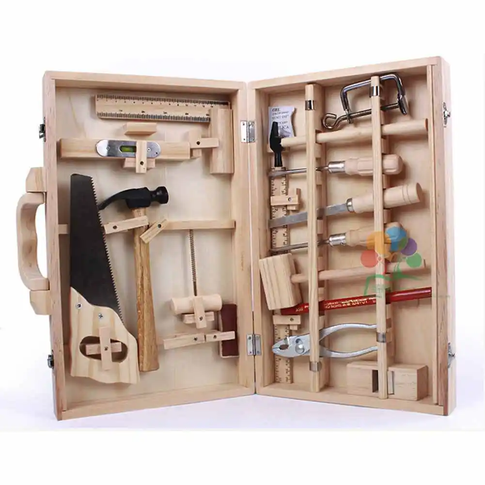 

Hot Child Maintenance Management Toolbox Toy Disassembly Multi-Purpose Carpentry Box Wooden Boy Play House Puzzle Kit