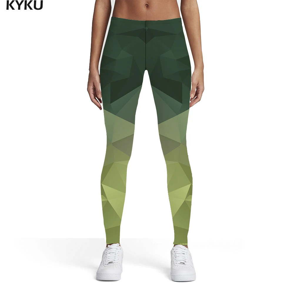 amazon leggings KYKU Cube Leggings Women Geometry Elastic Green Trousers Novel Sexy Womens Leggings Pants Jeggings Slim Skinny Pencil fabletics leggings