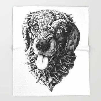 

Golden Retriever Dog Cartoon Throws for Sofa Cute Kid Design Black Dog Blankets Christmas Decorations for Home Custom Blanket