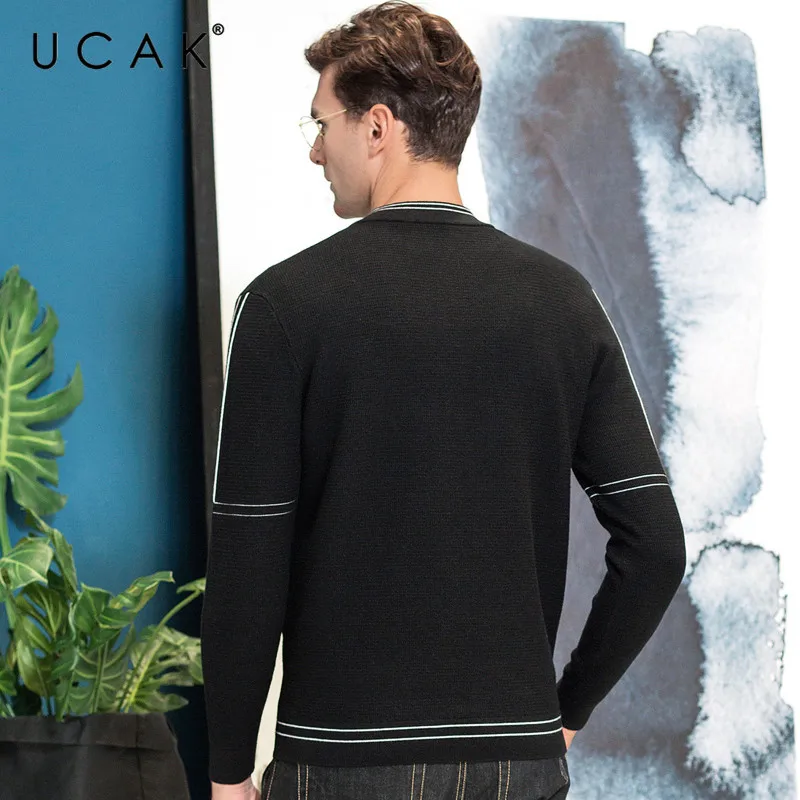 90% OFF UCAK Brand Sweater Men Autumn Winter Thick Warm Cardigan Men Clothes 2019 New Arrival Casual Coat Men Soft Cotton Knitwear U1013