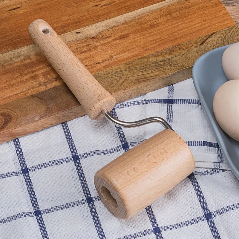

Solid wood rolling pin baking pizza dumpling skin roller with handle pressed face sticks