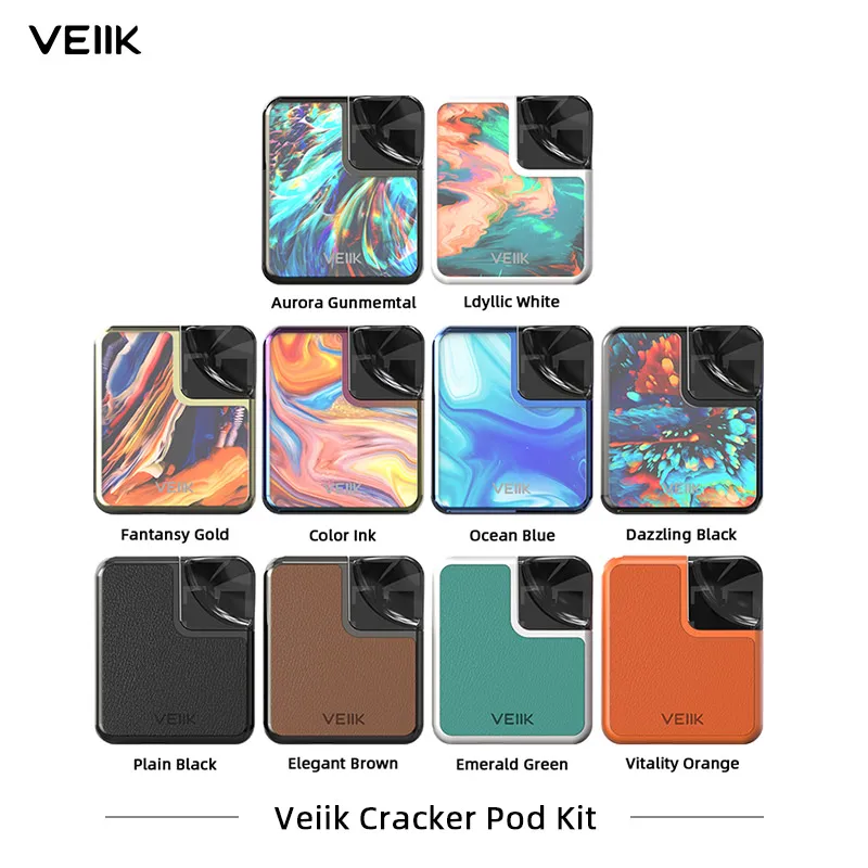 New Arrival Vape Pods Original Veiik Cracker Pod Starter Kit 500mAh Battery 1.2ohm Ceramic Coil 8-15W Output Range | Электроника
