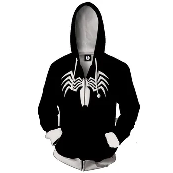 

Large Size 3XL-5XL Spider-man Cosplay Costume Loose Lounge Women&men Sweatshirts Hoodie Long Sleeve Black Top-clothing Blouse