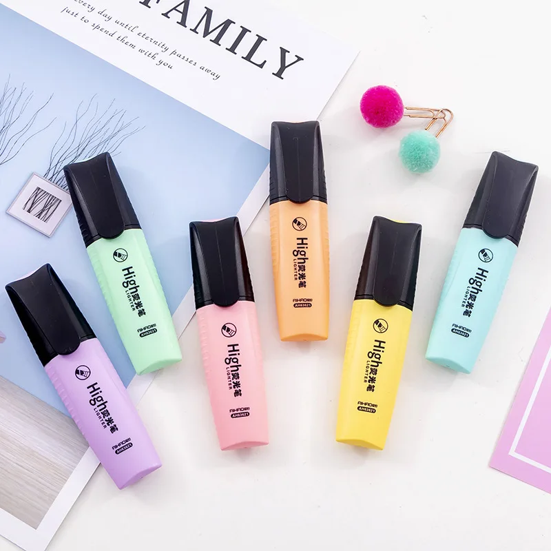 

Cute Macaroon Color Mini Colorful Candy Color Highlighters Promotional Art Markers Fluorescent Pen Gift Stationery