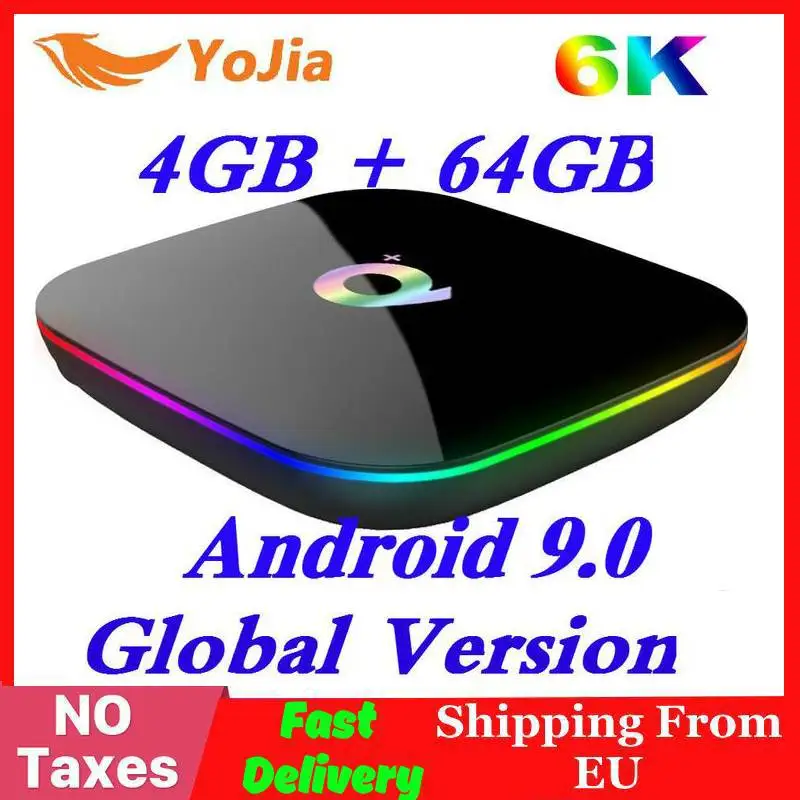  Allwinner H6 6K Smart TV Box Android 9.0 Q Plus 4GB RAM 64GB ROM QuadCore Playstore Youtube Wifi Se - 32952692401