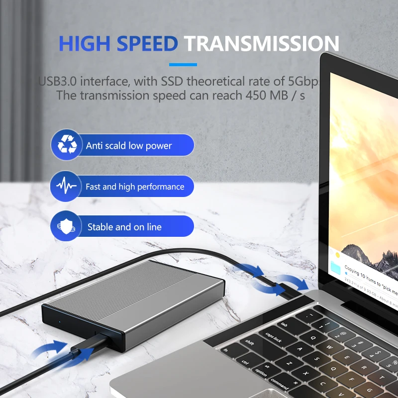 Blueendless жесткий диск чехол SATA к USB 3 0 высокая скорость 5 Гбит/с 6 ТБ Алюминиевый