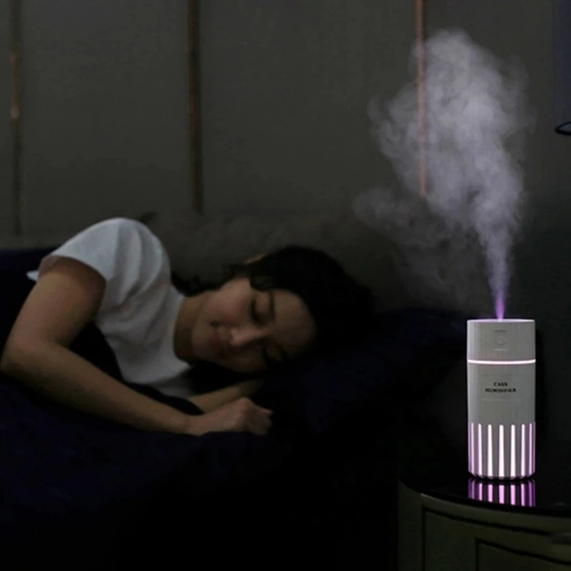 320ML Air Humidifier with LED Night Lamp Mini Fan Aroma Diffuser Air Purifier USB Powered for Home Office Car