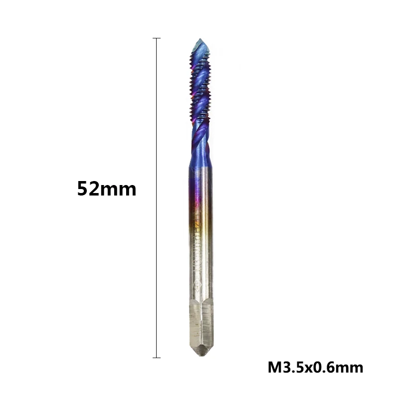 1pc M3.5x0.6 1 шт. M2 M2.5 M3 M3.5 M4 M5 M6 спиральный резьбовой кран HSS метрический винтовой кран для сверления металла нано синий Метчик с покрытием дрель - Цвет: 1pc M3.5x0.6