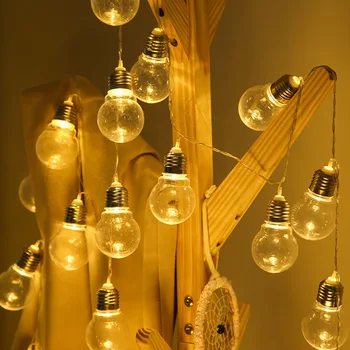

10/20 LED Bulb Light String USB Power Waterproof Festive Atmosphere Fairy Lights String Christmas Wedding Party Decoration