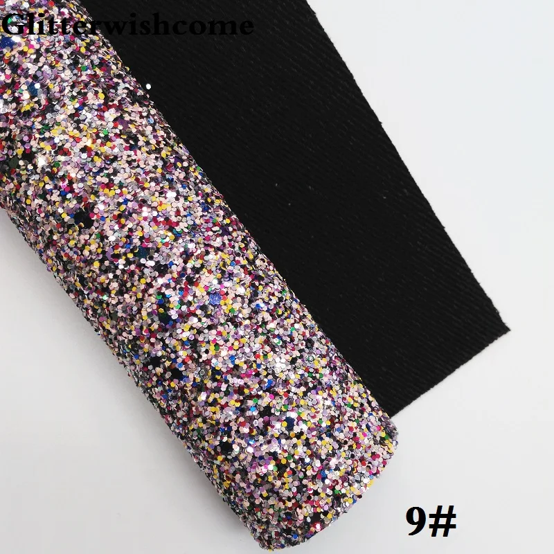 Glitterwishcome 30X134 см мини рулонов винила для банты радужные с эффектом блестящей кожи тканевый Виниловый фон для банты, GM230 - Цвет: 9