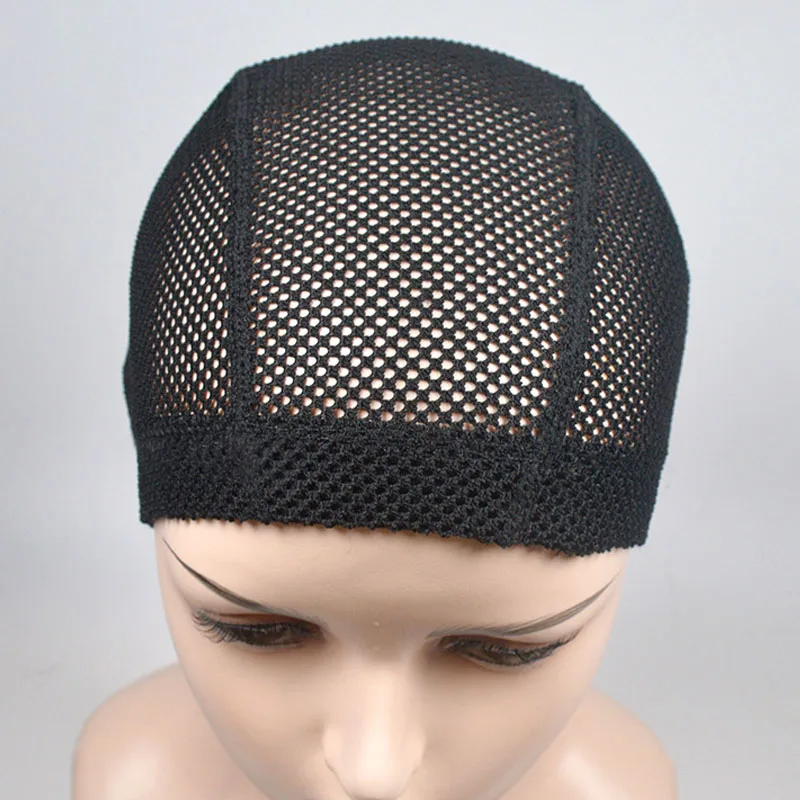 1PC Big Hole Mesh Dome Wig Cap Hair Nets Large Hole Black Dome Caps For Making Wigs With Elastic Band Wave Cap