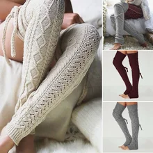 Женские Гетры Женские однотонные вязаные крючком зимние теплые гетры с отделкой