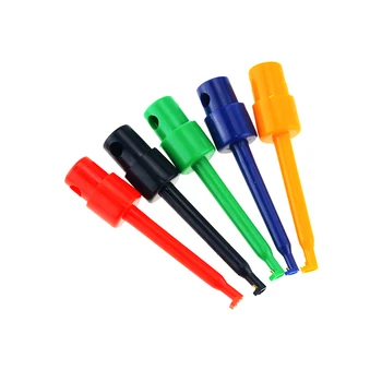 

5PCS Large Size Length 57mm Single Test Hook Clip Test Probe For Electronic Testing Round Crocodile Clip Hook Test Clip