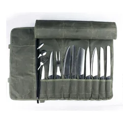 WESSLECO – sac à couteaux de Chef en toile 16A, sac de cuisine Portable et Durable, sac de transport pour couteaux, pochettes de rangement, sac à couteaux enroulables 