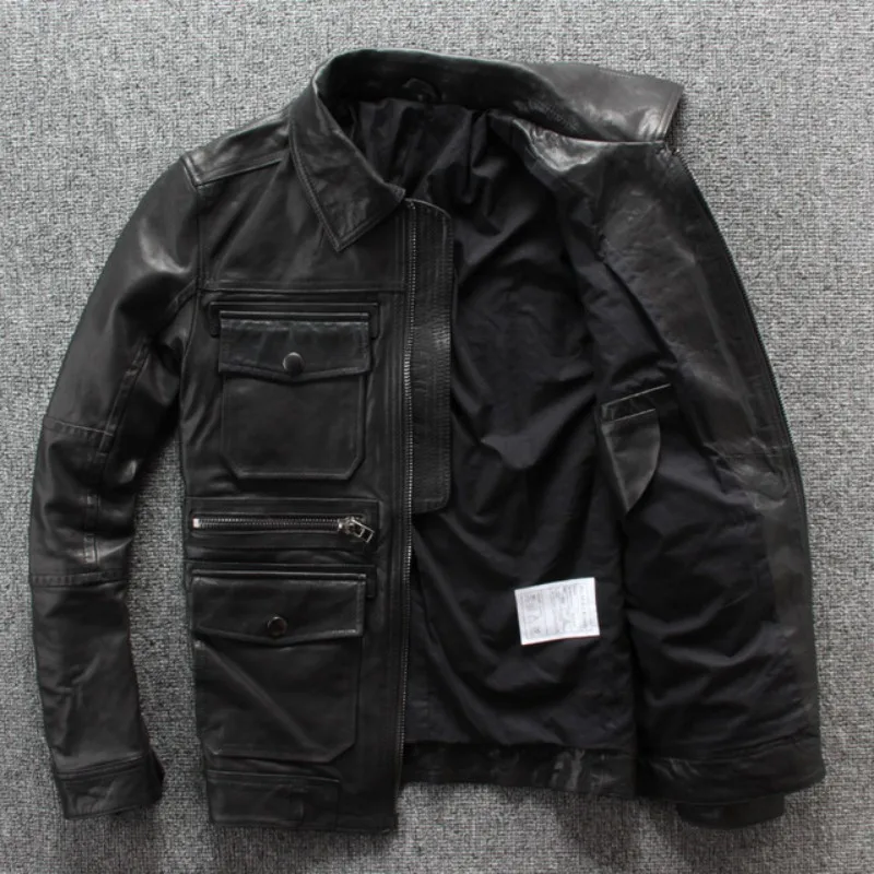 Autumn-New-Punck-Sheep-Leather-Mens-Moto-Biker-SheepSkin-Slim-Fit-Turn-Down-Collar-Short-Leather (3)