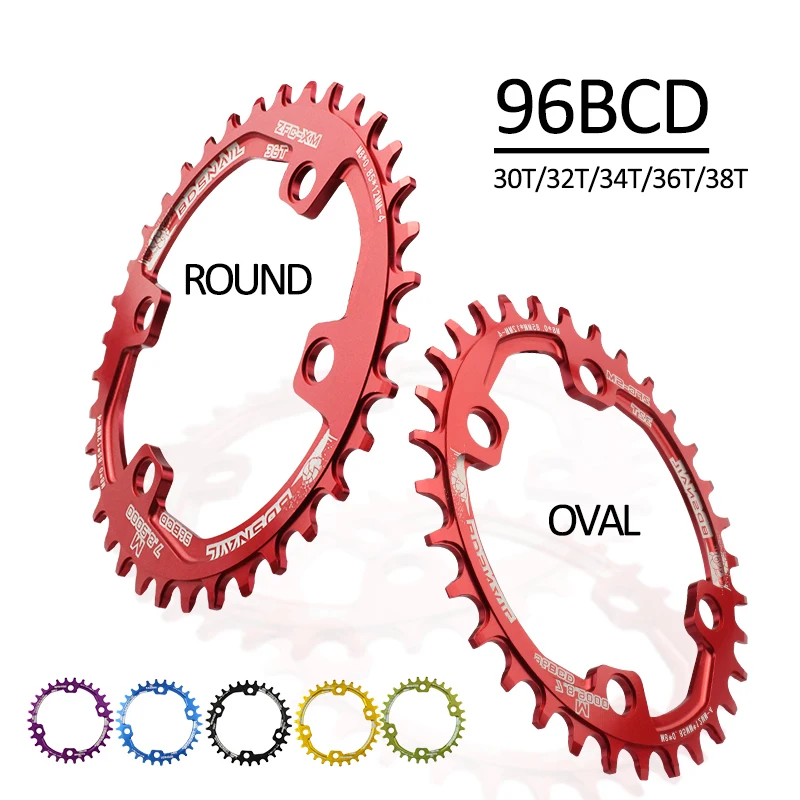 BDSNAIL 96BCD Aluminum Alloy Oval Round Chainring Chainwheel 30T 32T 34T 36T 38T Road Bicycle Chain Ring for M7000 M8000 M9000 | Спорт и
