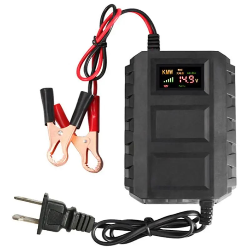 

US Plug 12V Intelligent Battery Charger Led Digital Display Fast 20A Lead Acid Battery Charger For Automobile Car Motorcycle