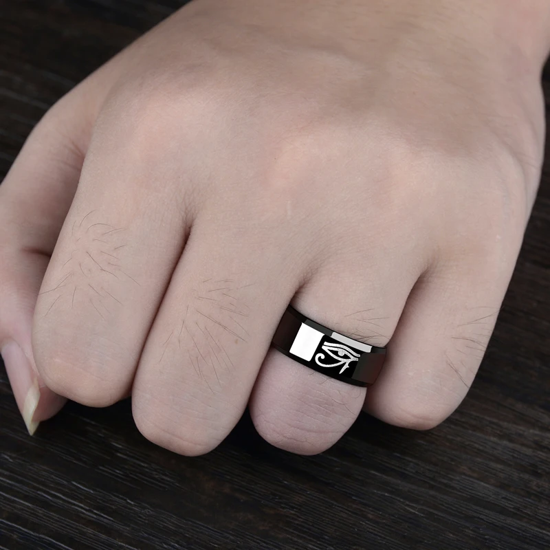 Letdiffery 10 Styles Punk Men Jewelry Smooth Stainless Steel Black Color Cool Rings for Party Dropshiping