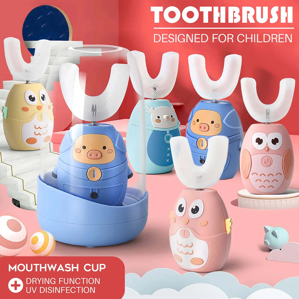 U 360 Sonic Electric Toothbrush for Children Cartoon Pattern USB Charging Silicone Kids Teeth Brush Tooth Whitening Waterproof U 360 Sonic Electric Toothbrush for Children Cartoon Pattern USB Charging Silicone Kids Teeth Brush Tooth Whitening Waterproof