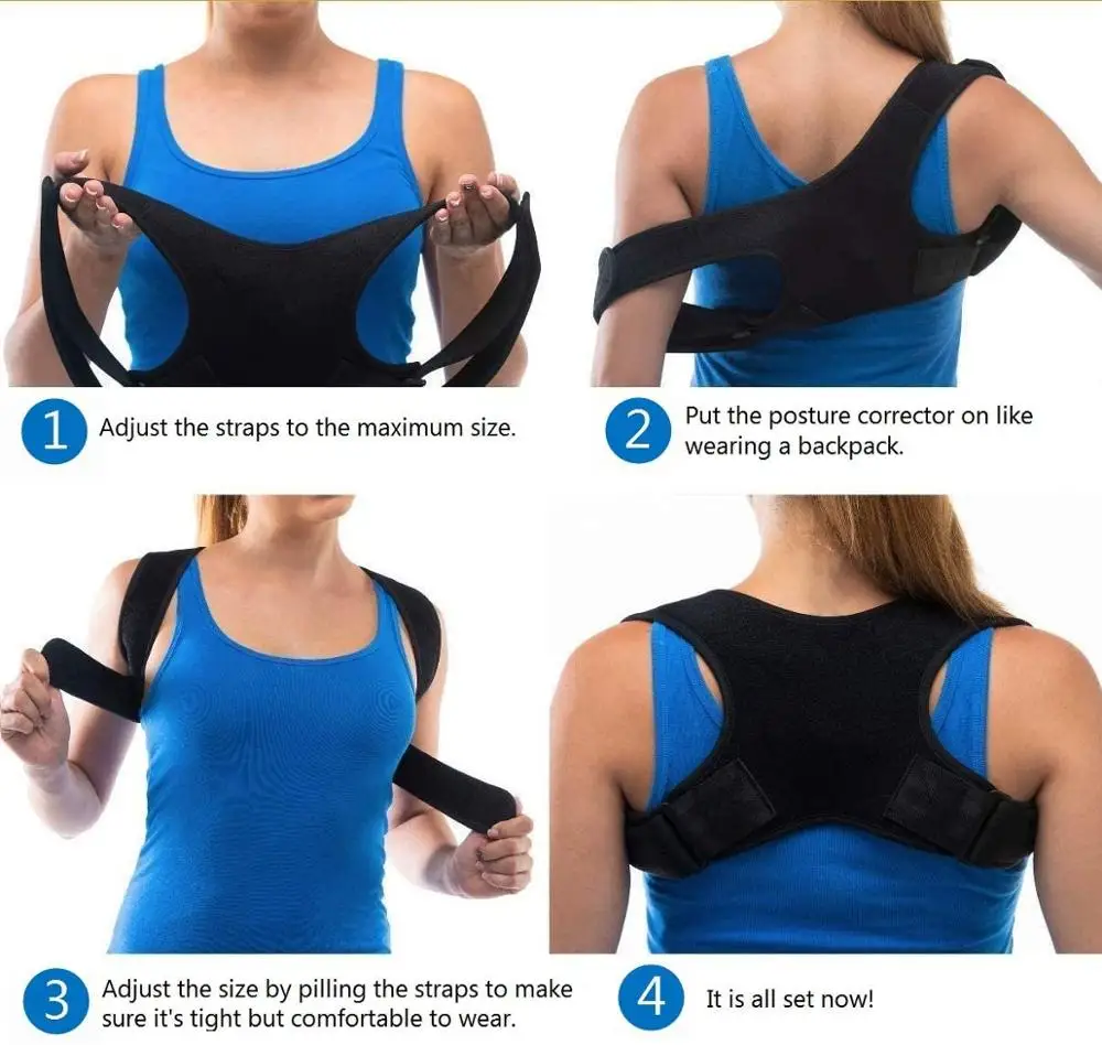 New Posture Corrector Spine Back Shoulder Support Corrector Band Adjustable Brace Correction Humpback Back Pain Relief-3